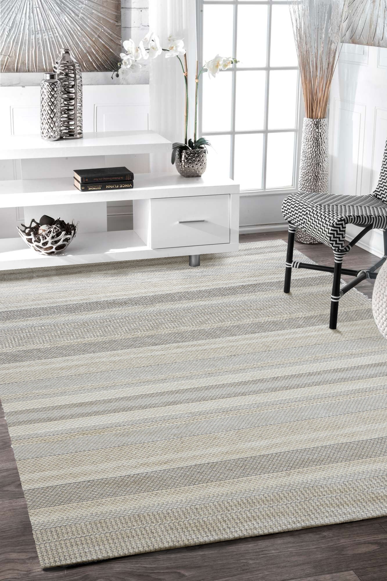 Rug in living room setting